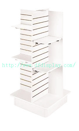 1 wooden wht 4 panel slatwall tower with base